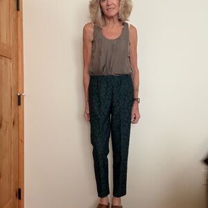 Elegant Green Lace Pants